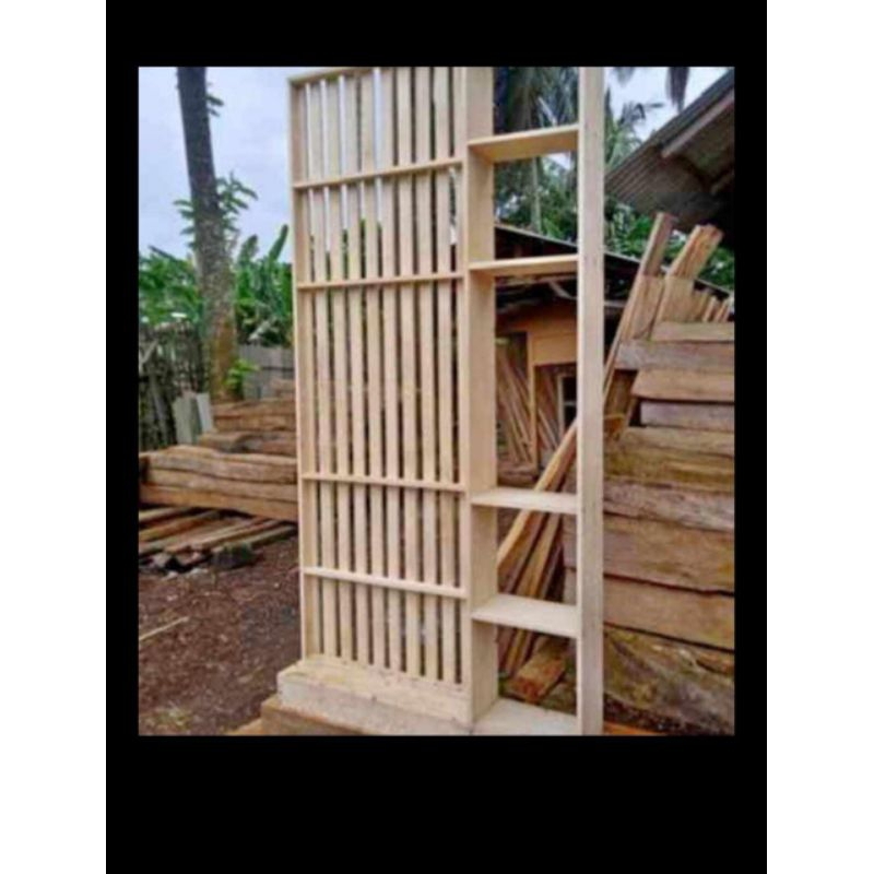 rak kayu rak partisi rak serbaguna