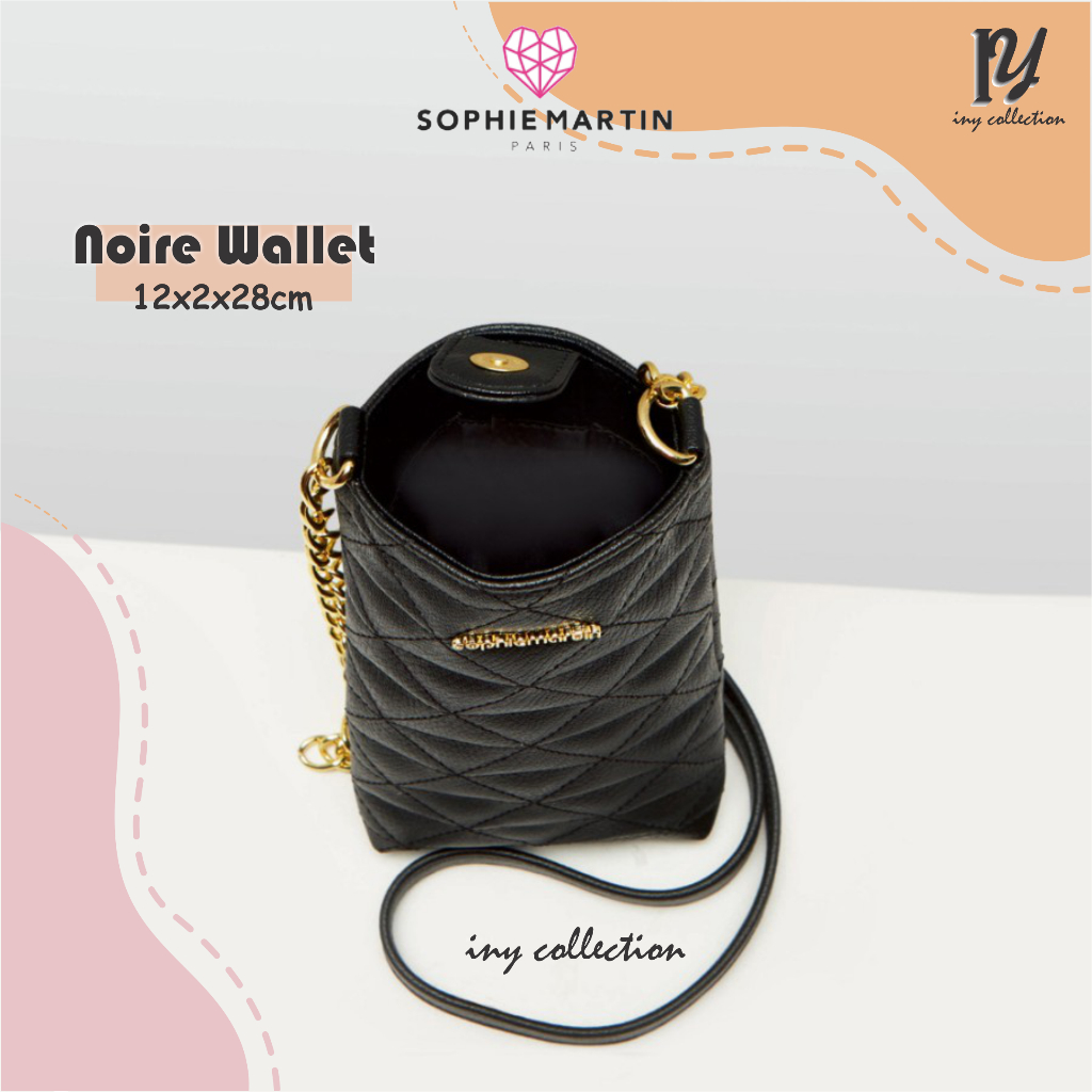 Noire Quilted Wallet by Sophie Martin Paris Tas Dompet Handphone Wanita