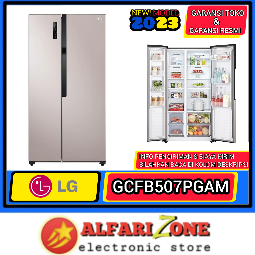 KULKAS SIDE BY SIDE LG GCFB507PGAM INVERTER GCFB507 kulkas 2 pintu lg