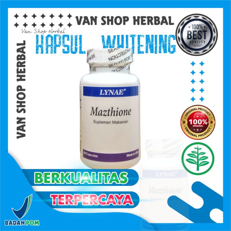 LYNAE MAZTHIONE ORIGINAL 100% Suplemen Vitamin Obat Pemutih Badan Kulit Tubuh Asli USA
