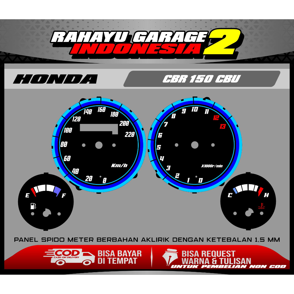 papan speedometer custom cbr 150 cbu panel spido meter custom cbr 150 cbu