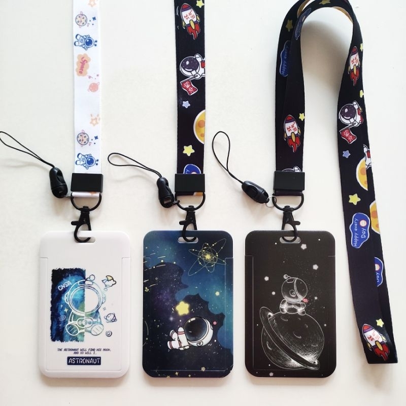 

ID Card Holder Name Tag Lanyard / Kalung Wadah Kartu Identitas Astronaut Space Moon Nasa 3