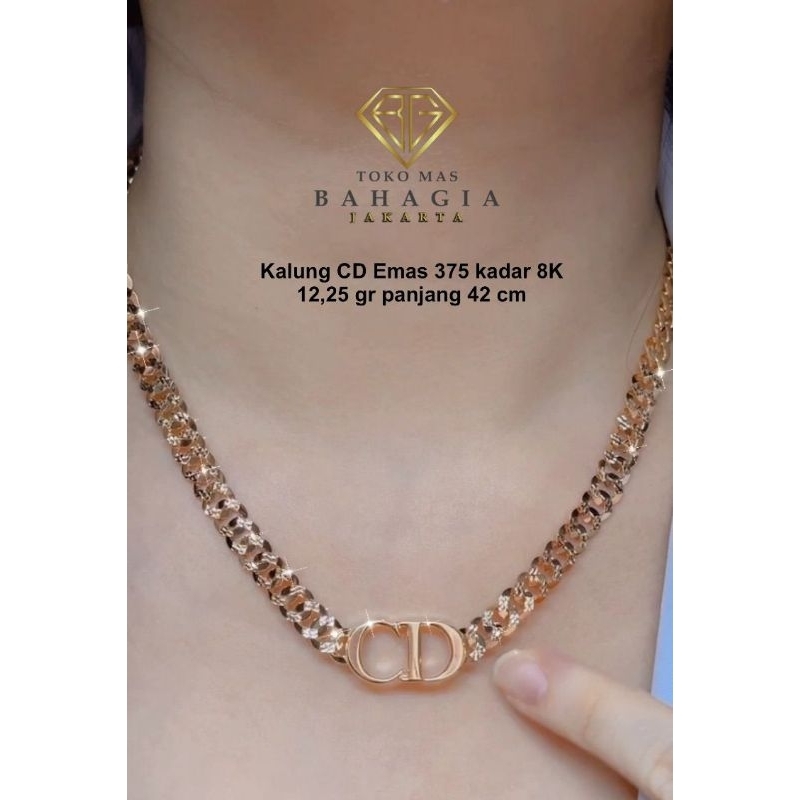 Kalung CD Fashion Emas 375 Kadar 8K Model Terbaru