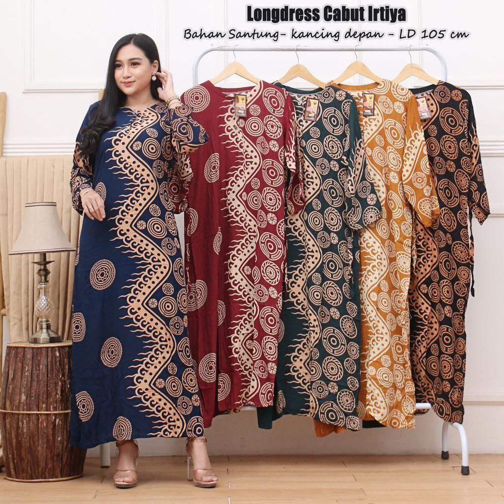 Daster Panjang Batik Longdress Lengan Panjang Daster Busui Baju Hamil Daster Kekinian Baju Tidur Wan