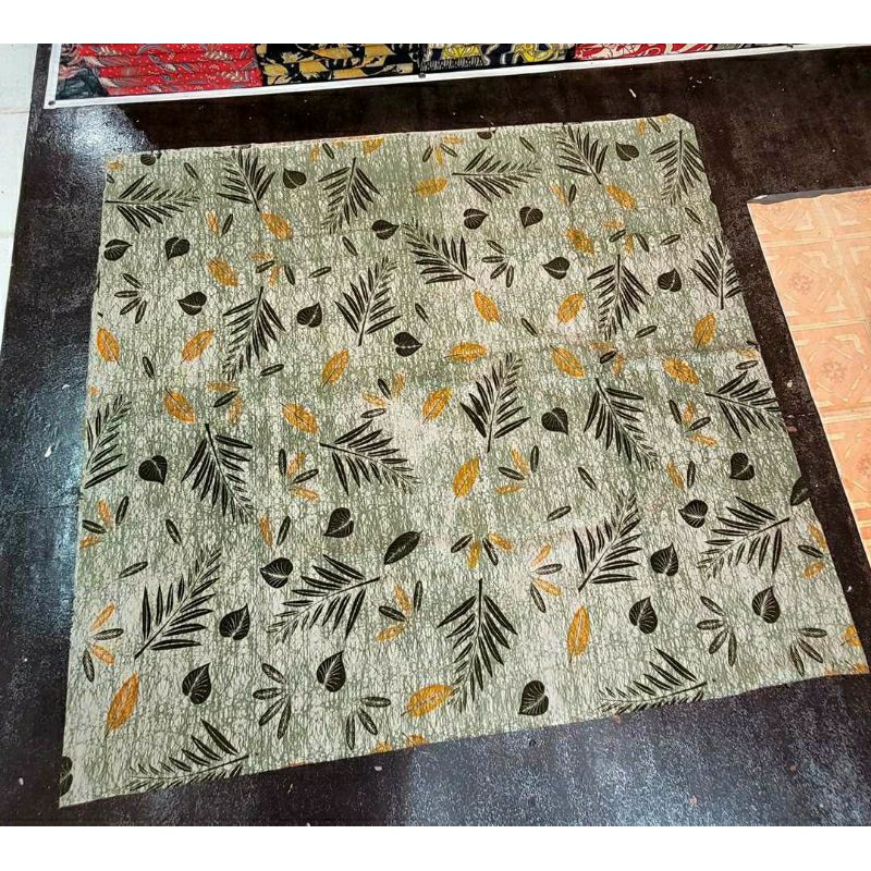 TERMURAH KAIN BATIK SOLO ECOPRINT DAUN HIJAU C222