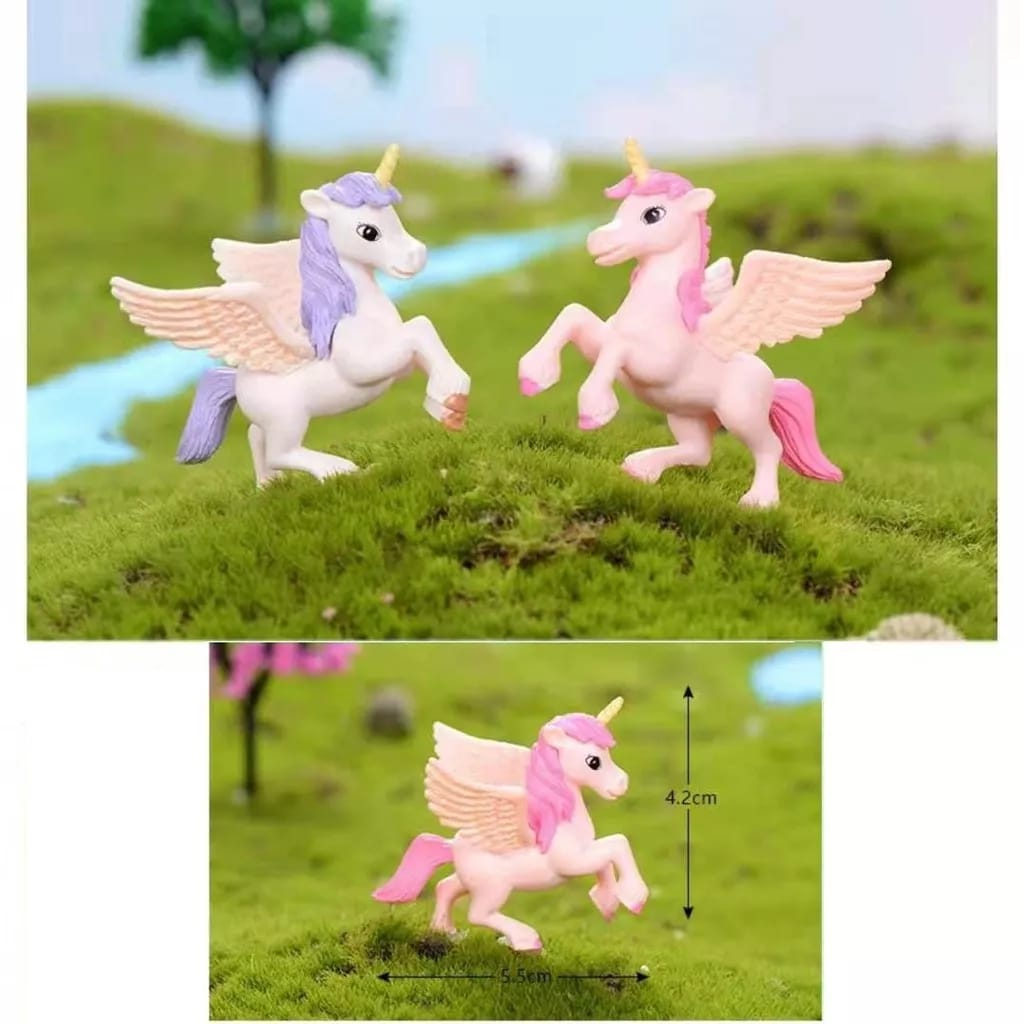 Topper Figure Dekorasi Kue Motif Unicorn Sayap