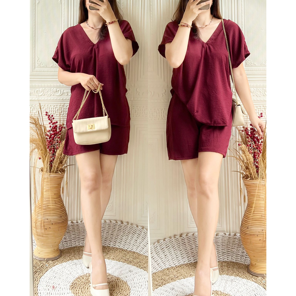 ￼One Set Setelan Long Square Nagita Hotpans Crinkle Airflow // SETELAN WANITA AIRFLOW ANTI KUSUT ANT