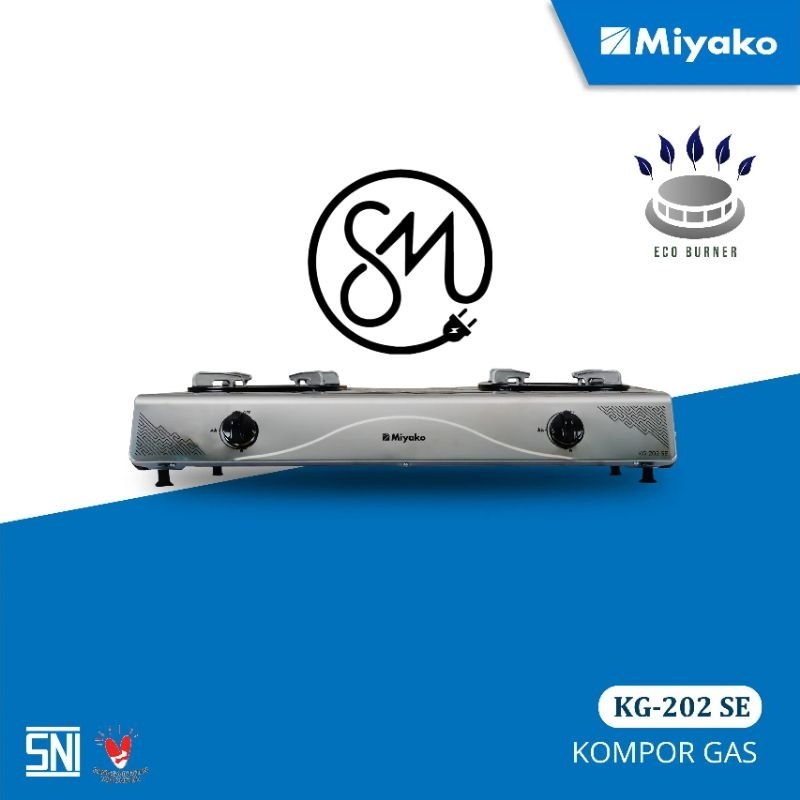 Kompor Gas Miyako KG-202 SE Stainless 2 tungku KG202SE Murah 202SE