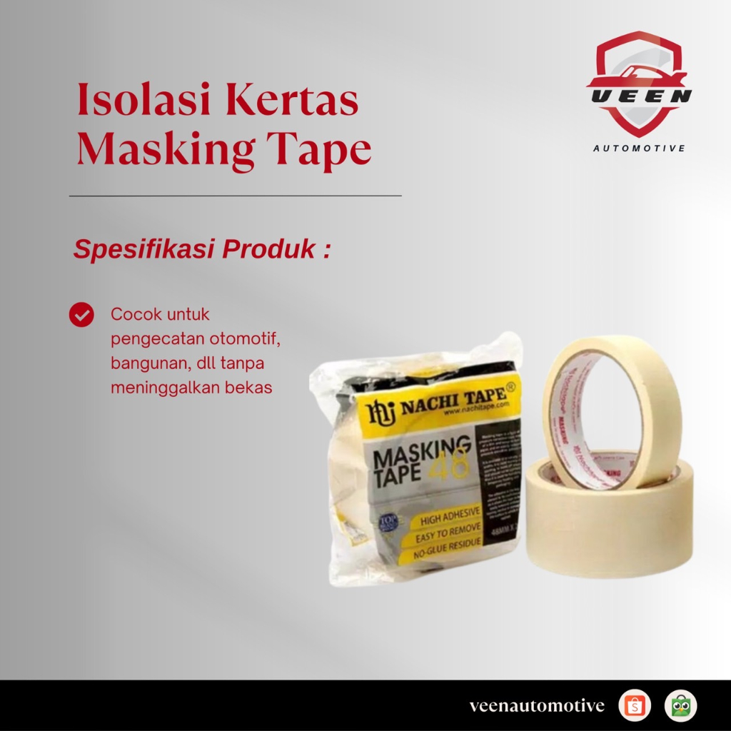 

Isolasi Kertas Nachi Tape / Masking Tape Nachi 24MM x 20 Yard