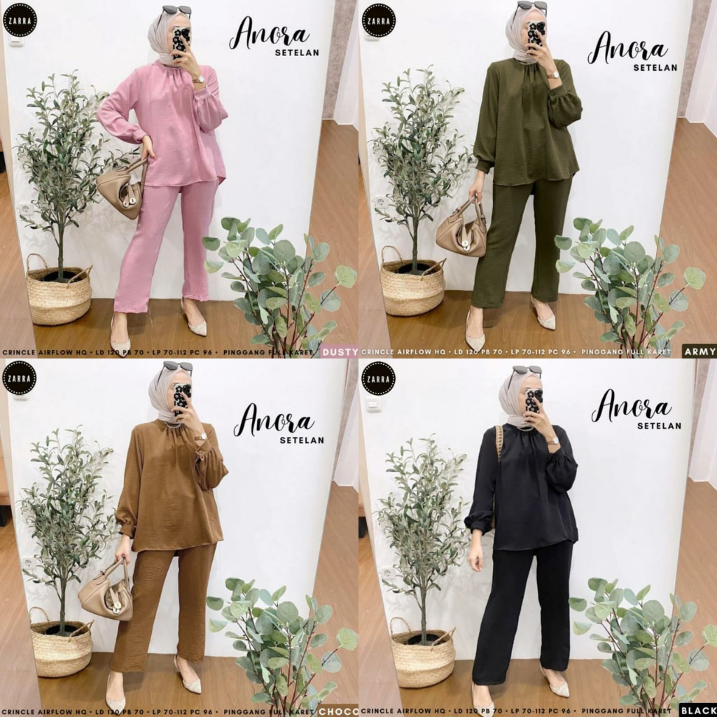 Anora One Set Baju Setelan Wanita Setcel Terbaru Ld 120 Oneset Harian Kuliah Kerja Kantor