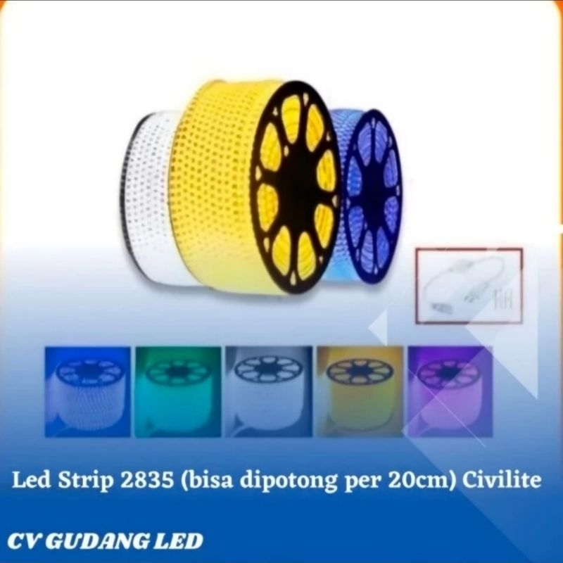 Led Strip Led Selang 2835 Biru 100m - Civilite