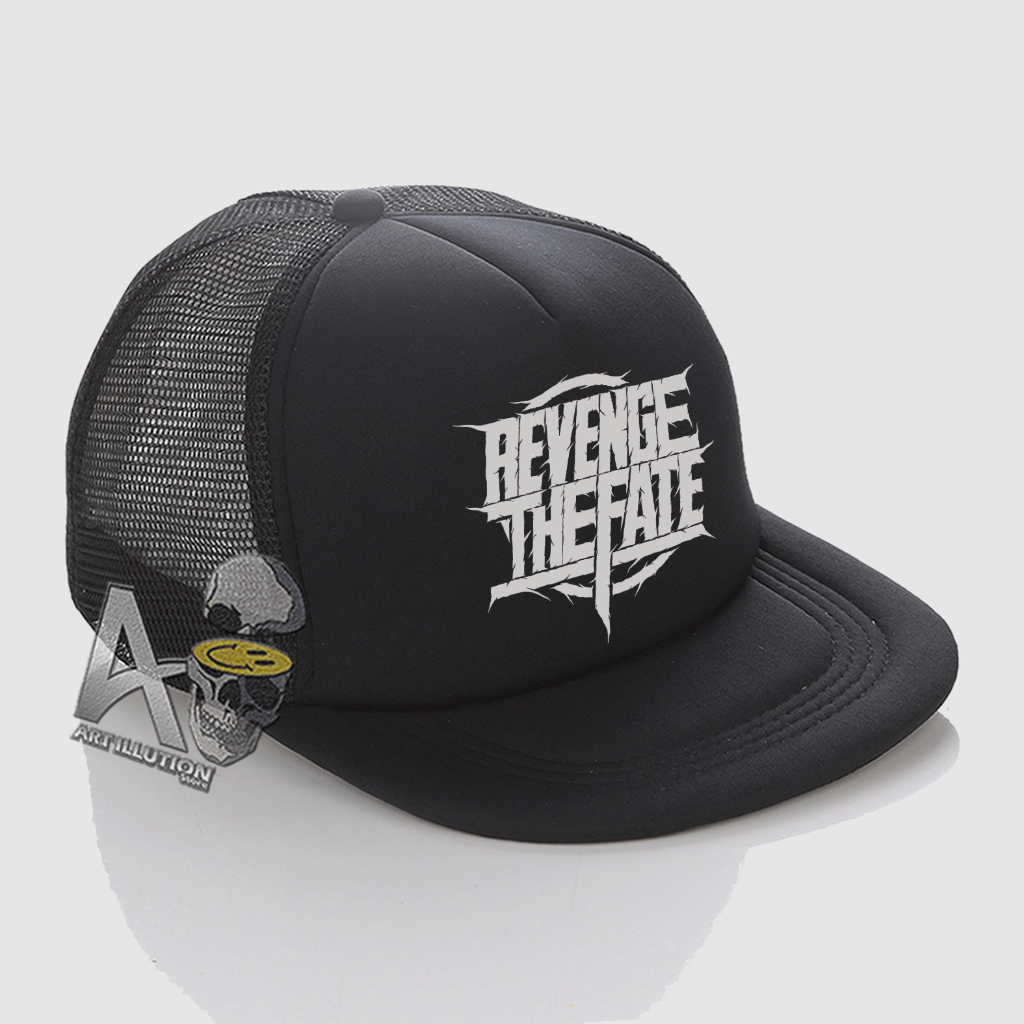 RK Topi Snapback Jaring Distro / Snapback Trucker Hat - Topi Band Revenge The Fate Logo Terbaru