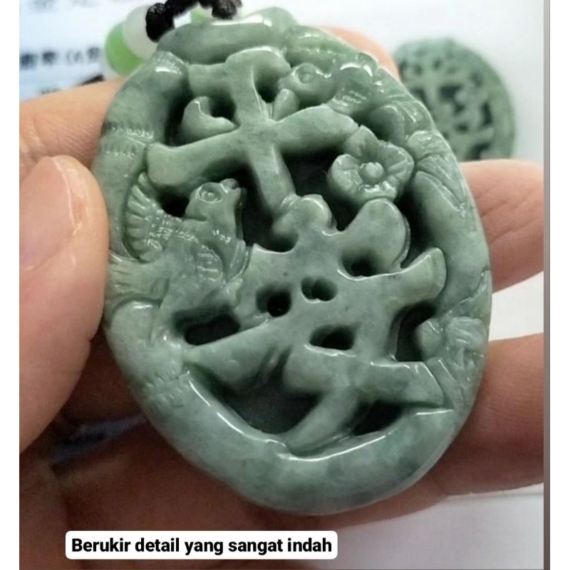 Giok Ping An 100% Burma Jadeite Asli Grade A Bersertifikat (5707)