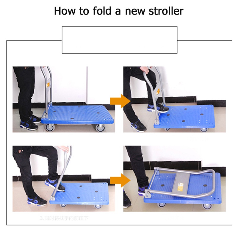 Handtruck Troley Troli Barang Lipat 500kg Handtruck Besi Gerobak Lipat Troli Barang Model Besi Troli