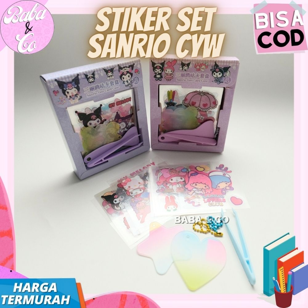 STIKER SET CYW SANRIO PAKET STIKER SANRIO PINSET PERATA GANTUNGAN LUCU STIKER CYW SANRIO UNIK