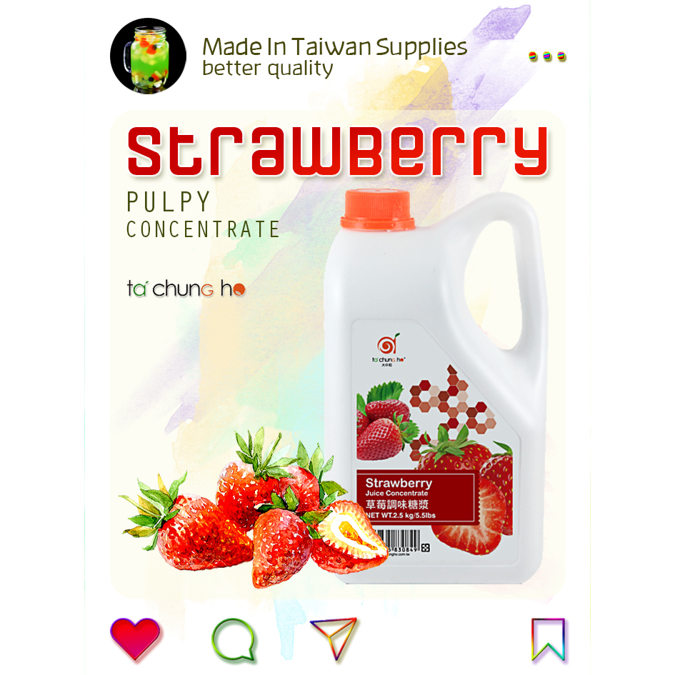 

Strawberry Syrup Juice Concentrate Tachungho 2.5 kg Sirup Stroberi