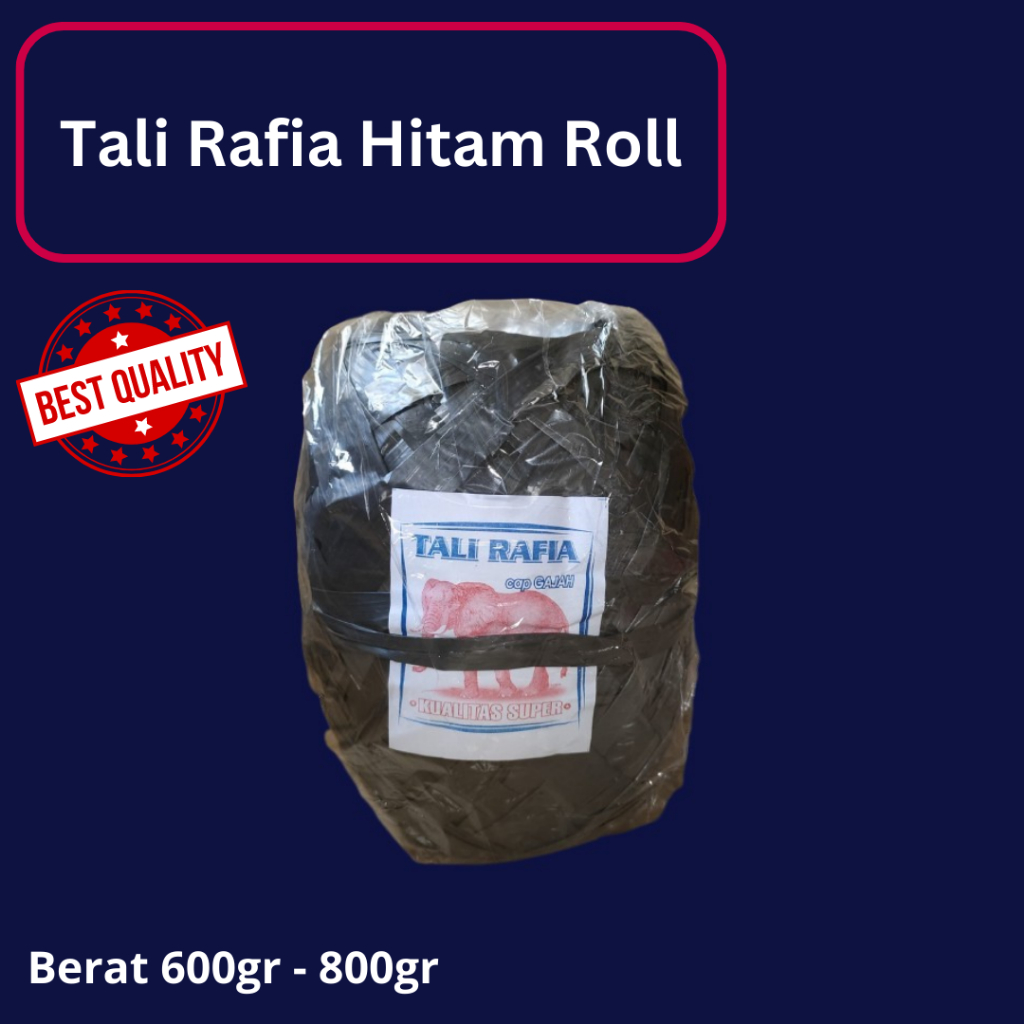 Tali Rafia Hitam Roll / Tali Rafia Gulungan Besar / Tali Rafia Besar / Tali Plastik Gulungan Hitam /