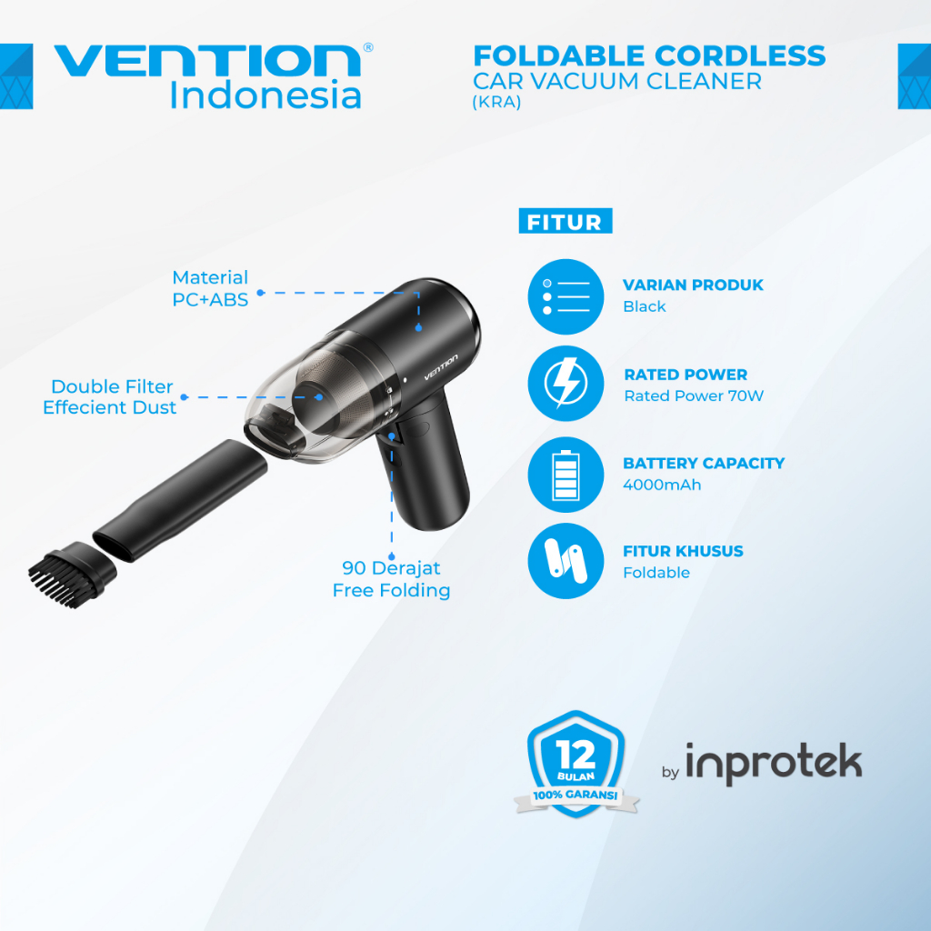 Vention Portable Vacuum Cleaner Penyedot Debu Mobil/Car