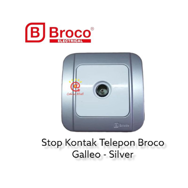 Stop Kontak Telepon Broco Galleo Silver / Stop Kontak Telepon Silver Galleo Broco