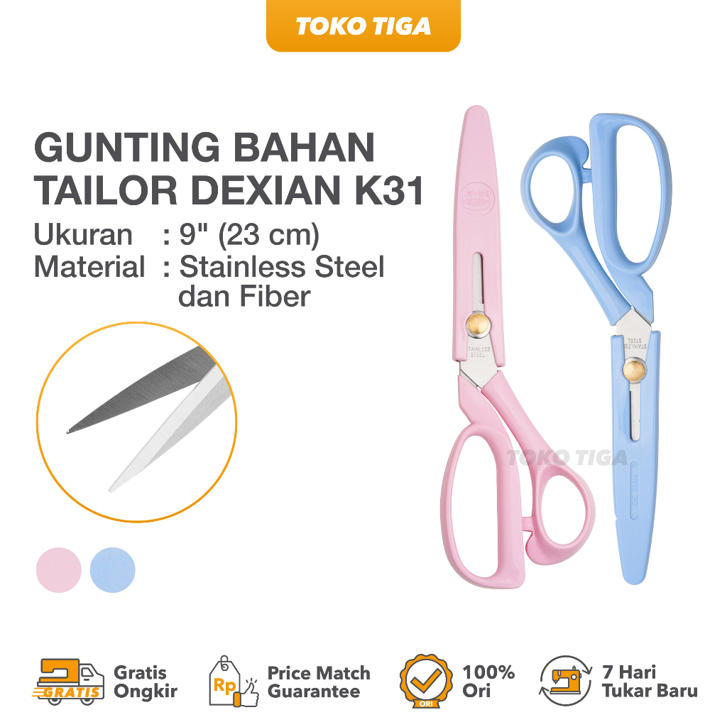 

Gunting Kertas / Gunting Bahan Tailoring Scissors 9 Inch DeXian (K31)