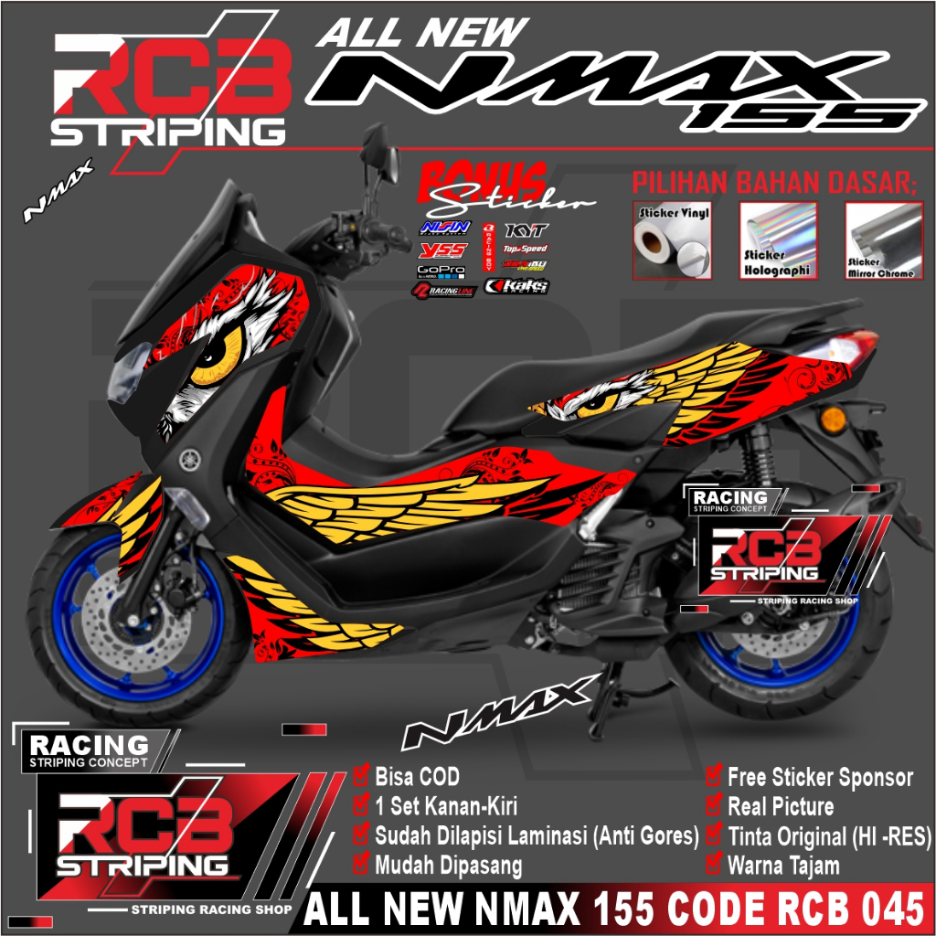 Stiker Nmax 155 2023 Sticker Nmax Terbaru 2023 Striping Nmax 2021 2022 2023 EAGLE EYE. Rcb 045