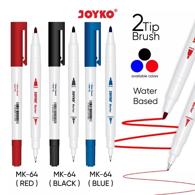 

Spidol Color Marker Bewarna Dual Tip Pen dan Penanda JOYKO MK-64