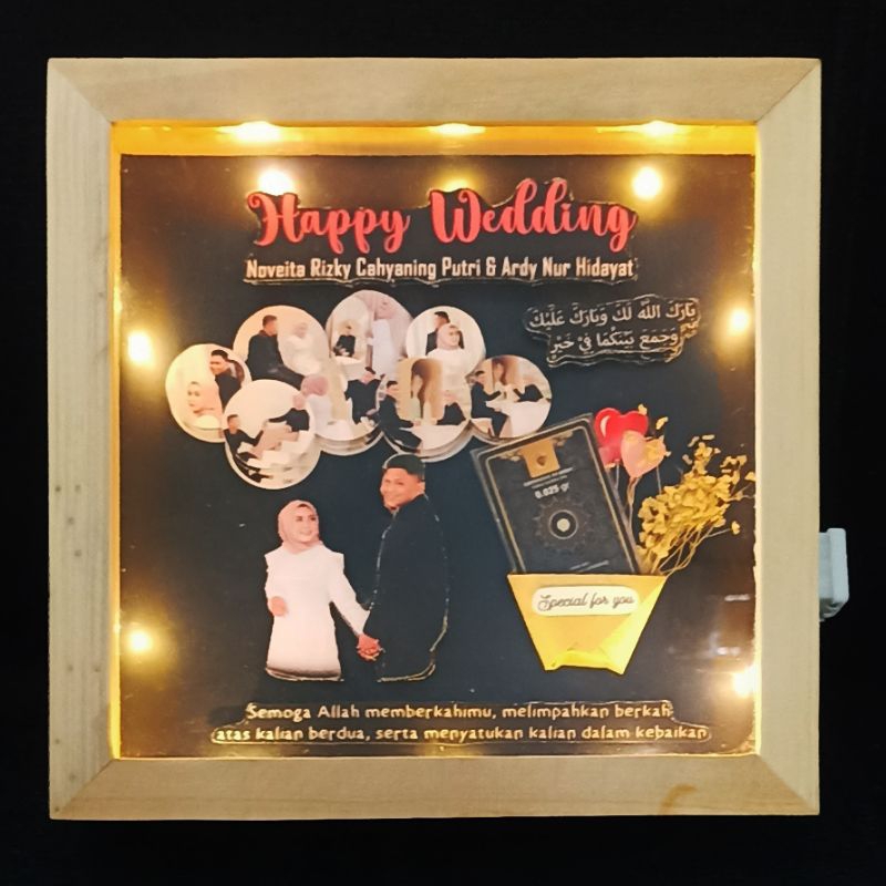 Foto Pop Up + Flower basket in frame 3D Kado wisuda / pernikahan / ulang tahun / anniversary / baby 