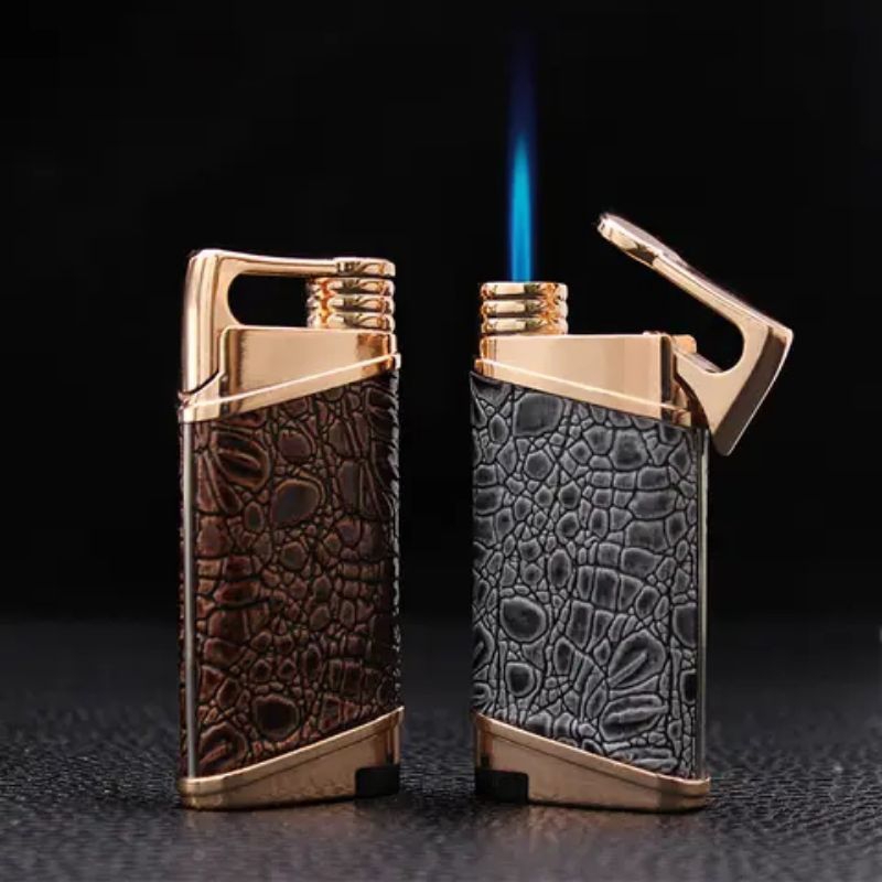 Korek Api GAS Bara Las Biru LIGHTER Kulit Premium