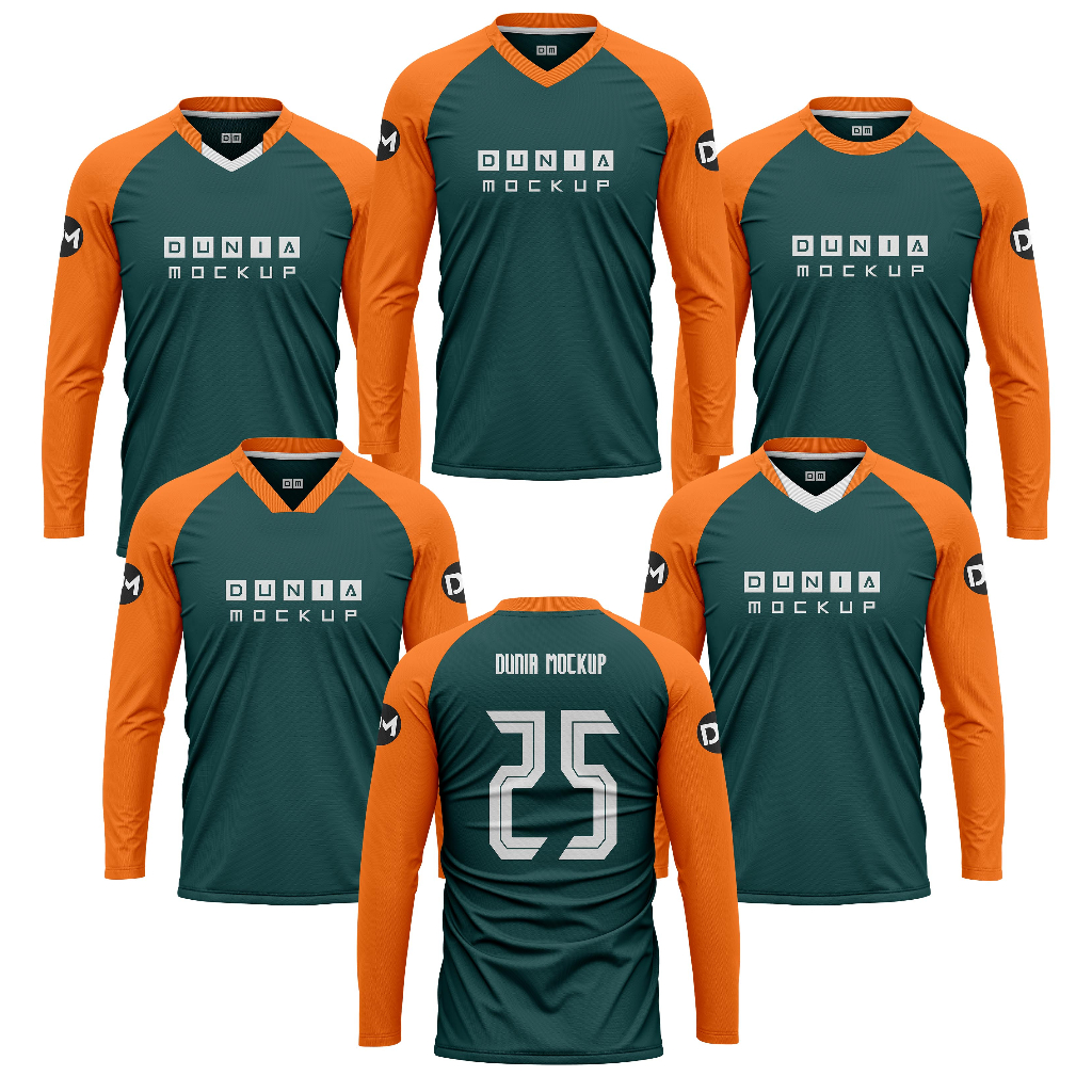 Mockup Jersey Raglan LS - Corel DRAW (Produk Digital)