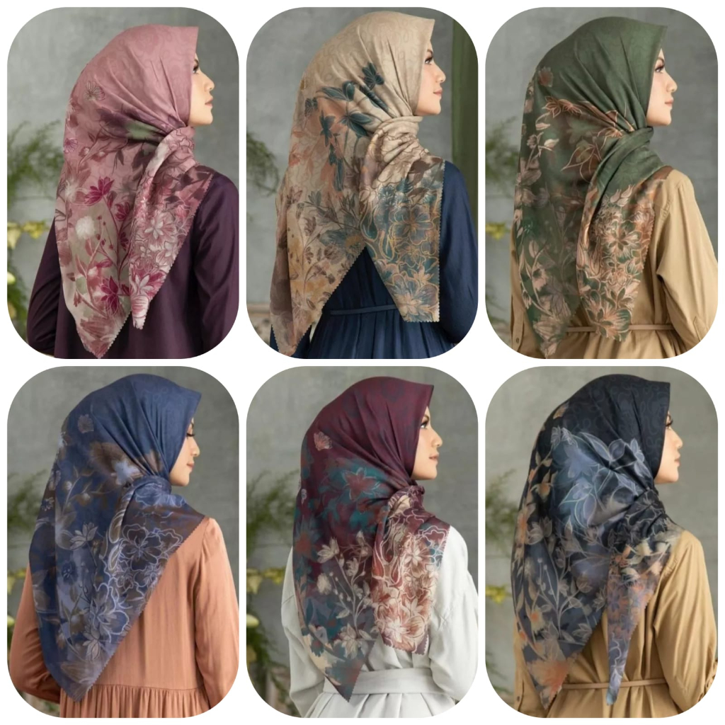 Segi Empat Motif Bunga Katun