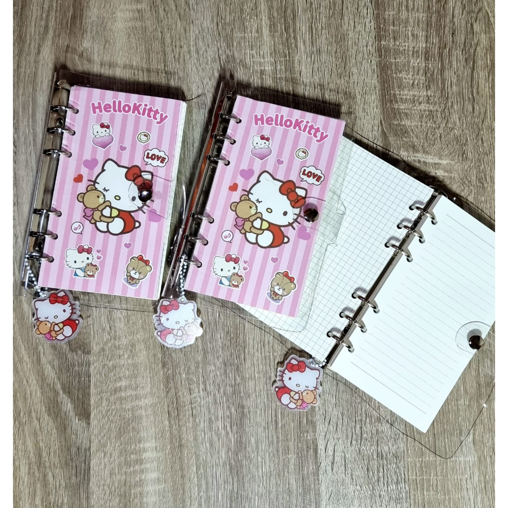 

Binder A6 Momo Sanrio Cute A6 ring 100lbr Buku jurnal Lucu Notebook Journal Pvc Jelly