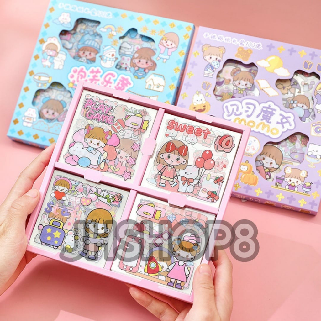

Stiker 2D Momo Kartun Korea Lucu Anti Air 100 Lembar