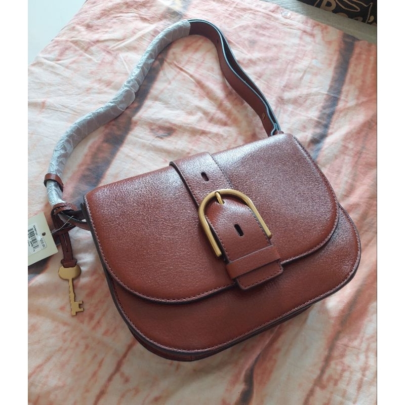F0SSIL Wiley saddle bag leather brown (NEW)