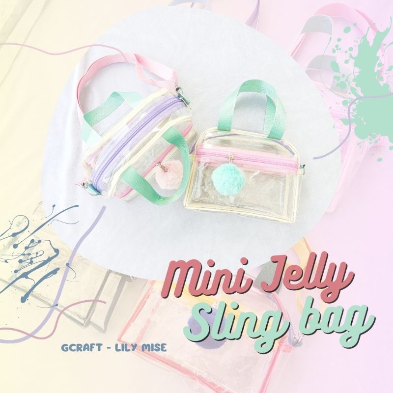mini JELLY sling bag - tas sling pvc - tas transparant mik tebal - tas pvc transparant