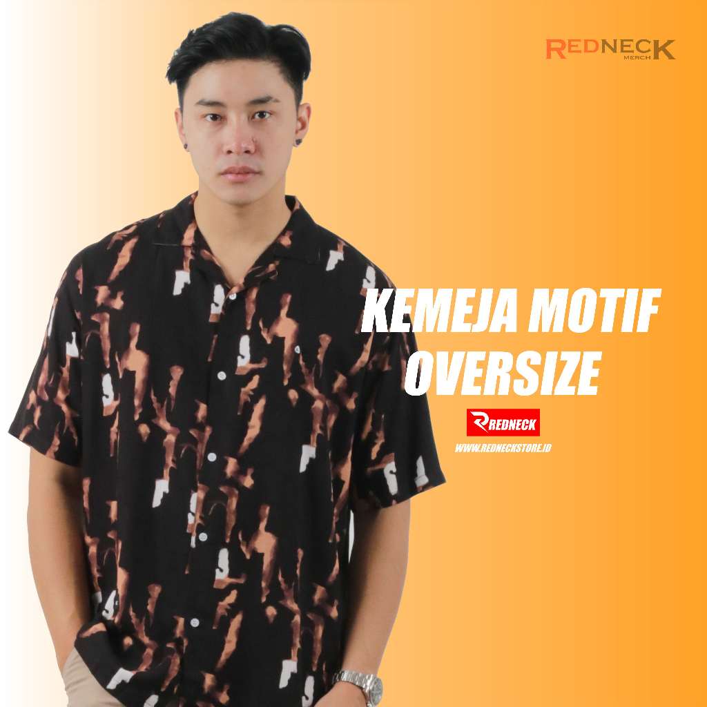 REDNECK Kemeja Pria Kemeja Motif Kemeja Oversize LEOPARD