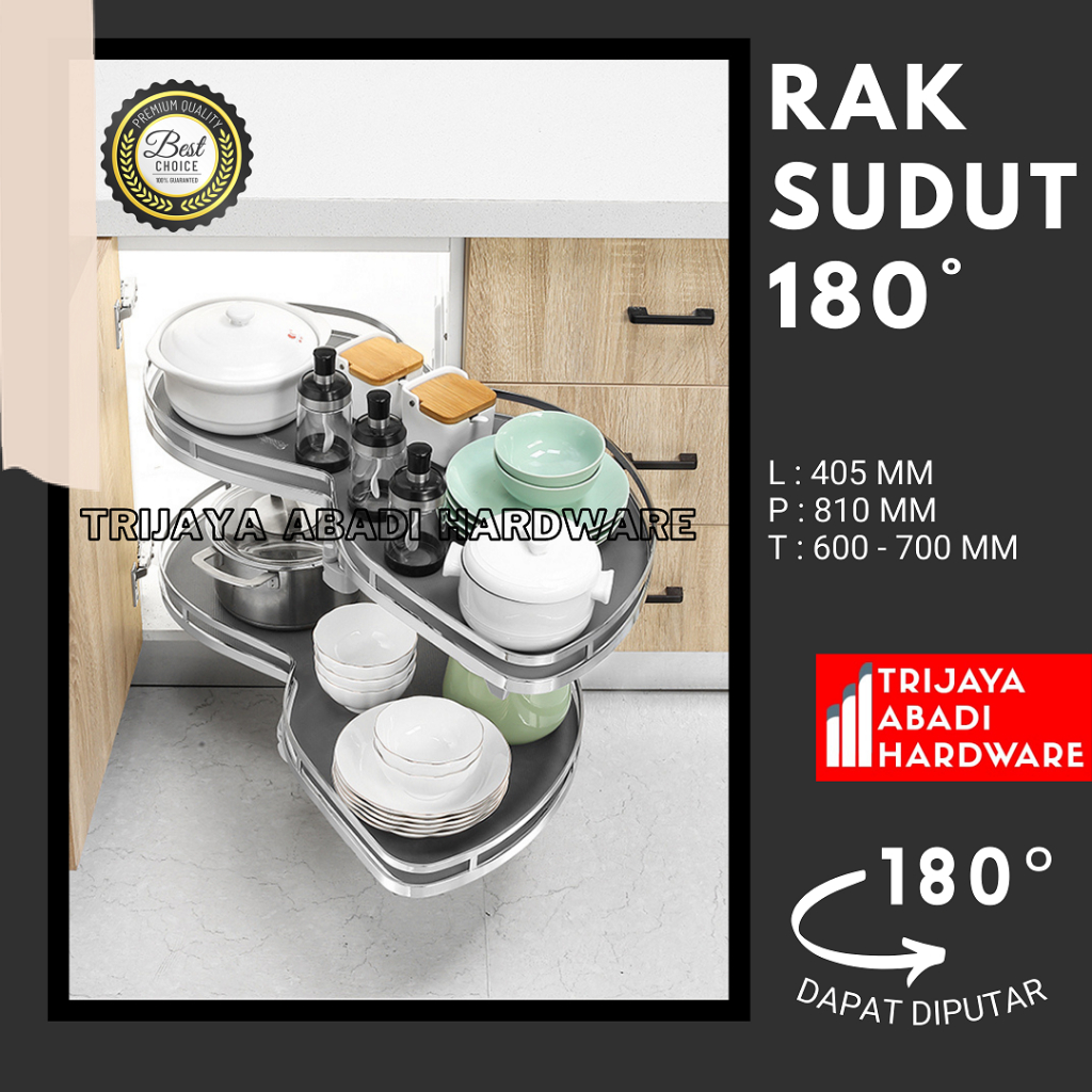 Rak Dapur Sudut 180 Derajat Rak Piring Panci Mangkuk Botol Anti Slip