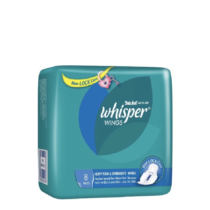 Whisper Pembalut Heavy Flow Overnight Wings 8 pcs