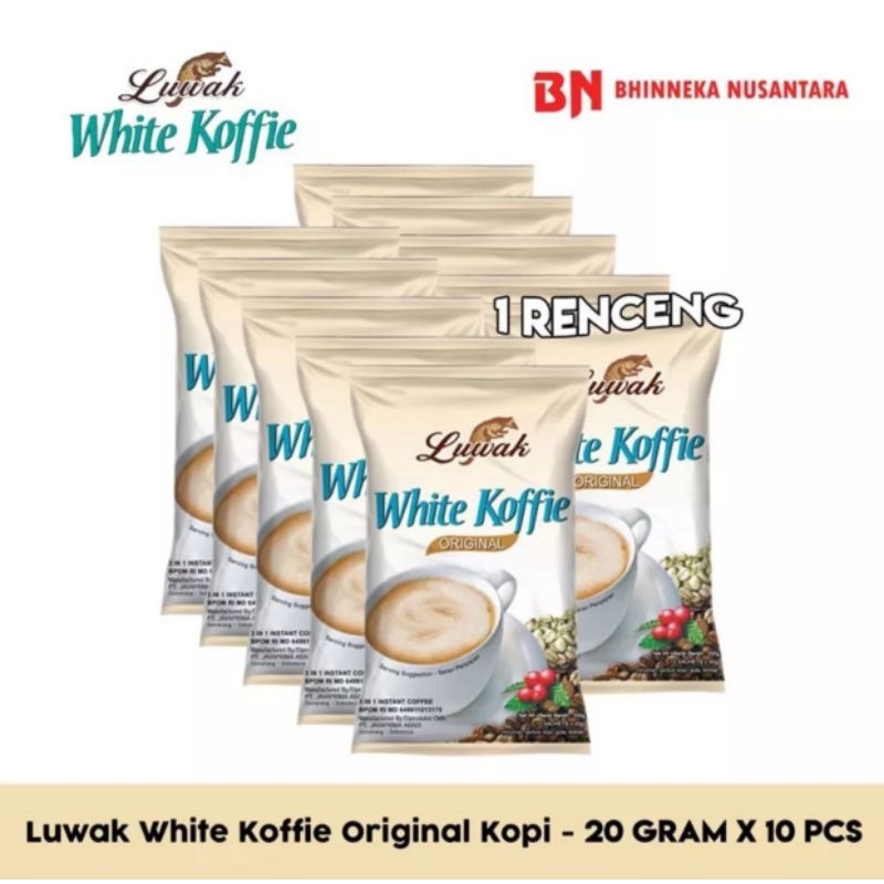

kopi luwak white coffe paket 1 renceng dan 4 renceng