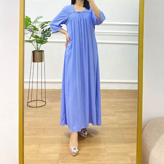 [DASTER DINDA BUSUI POLOS - Paula versi Busui - Rayon TWILL TEBAL] Daster Gamis Dress Rayon Tebal