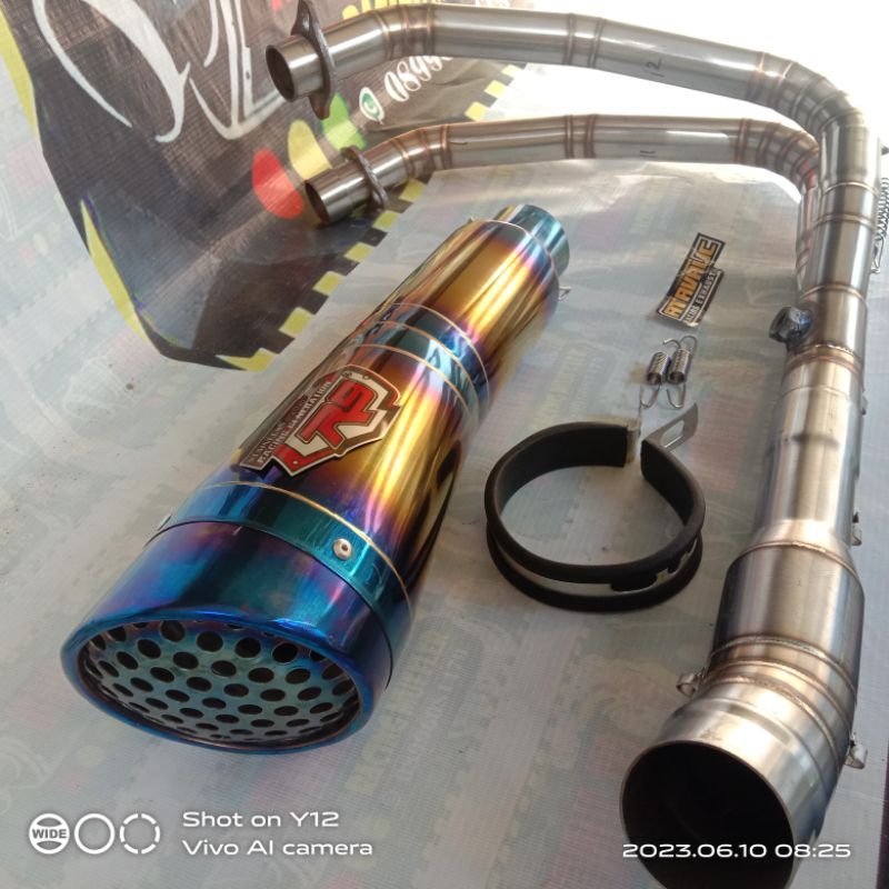 selencer Silincer knalpot racing R9 h2 blue moon full system for ninja250 fi ninja250karbu ninja250f