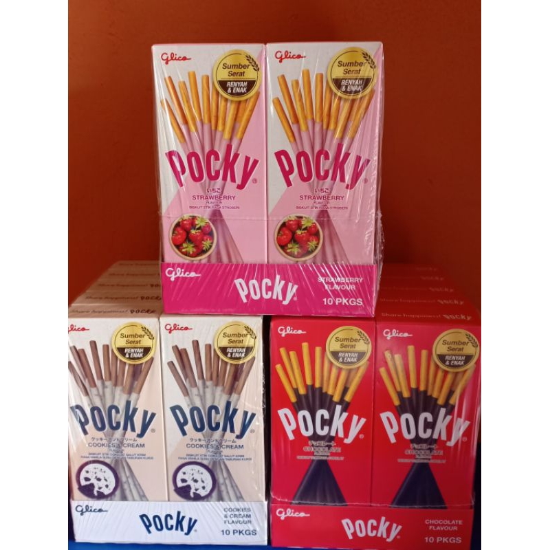 

POCKY 3 VARIAN RASA COKLAT STRAWBERRY DAN COOKIES CREAM 20g x 10 pkgs