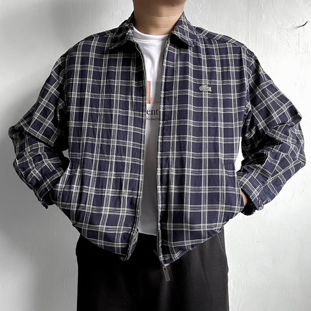 Jaket Casual Vintage Harrington Tracktop - Lacoste Tartan