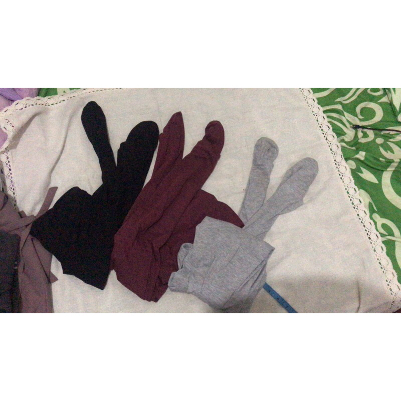 Preloved Legging Wudhu abu-abu hitam maroon