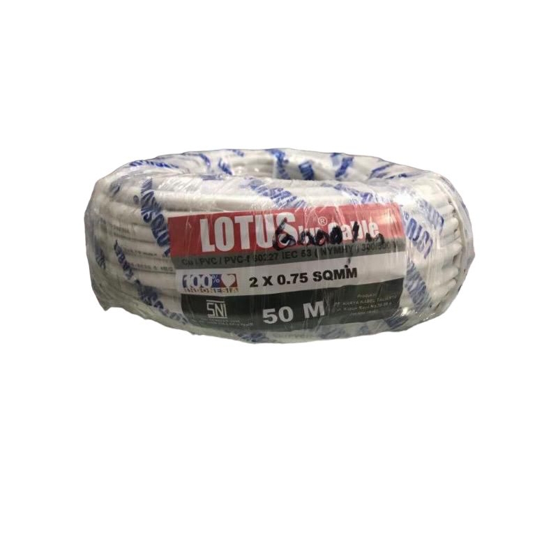 Kabel Serabut Tembaga Murni LotusKu NYMHYO 2x0,75 Harga Permeter.