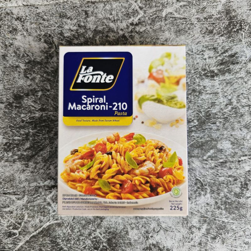 

LAFONTE SPIRAL MACARONI-210 PASTA 225gr