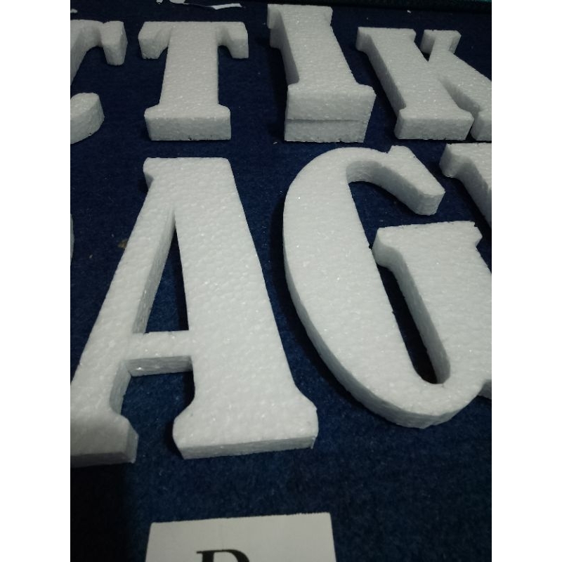 HURUF TIMBUL STYROFOAM TINGGI 20 CM / HURUF STYROFOAM