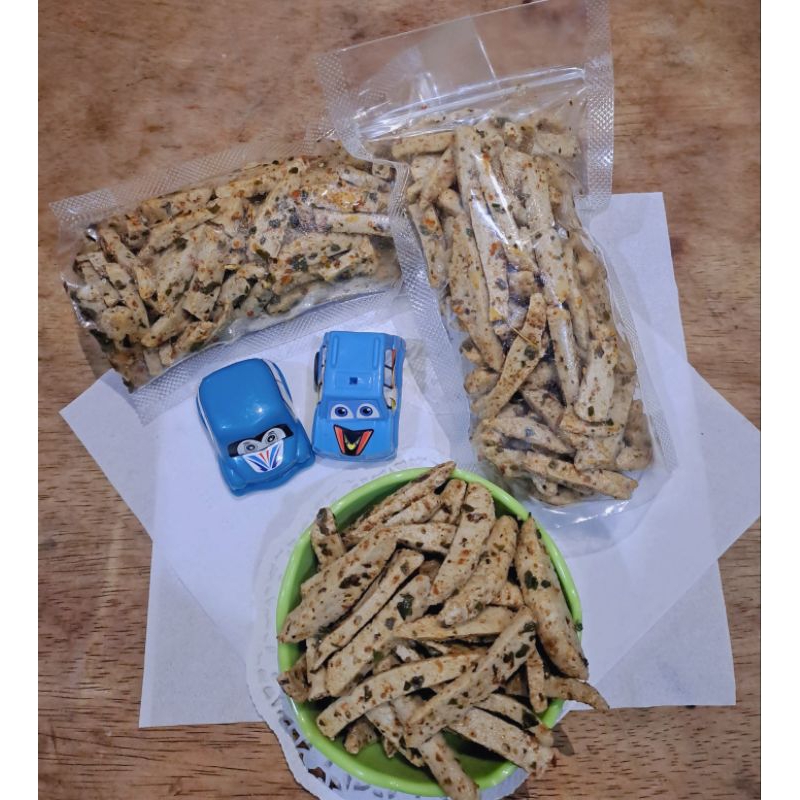 

Basreng kriuk original/pedas toping daun jeruk asli home made subang 100gr