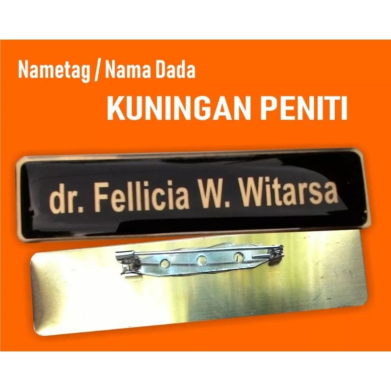 

Cetak Name Tag Kuningan Peniti/magnet/bet nama/nama dada Resin Murah