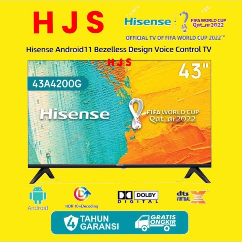 TV LED HISENSE 43 INCH / 43" 43A4200G SMART ANDROID TV FHD