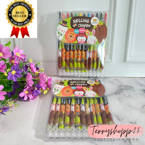 

Krayon Mewarnai Crayon Putar Karakter Beruang isi 12pcs Kode HO-8012 Berkualitas